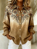 Women's Retro Western  Print Casual Shirt