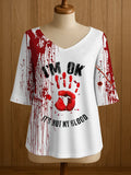 Women's Blood Stains Printed T-Shirt