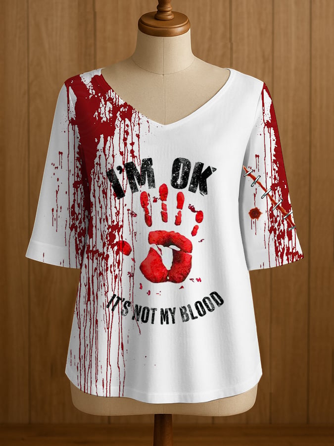 Women's Blood Stains Printed T-Shirt