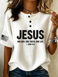Women's  Retro  Faith Print T-shirt