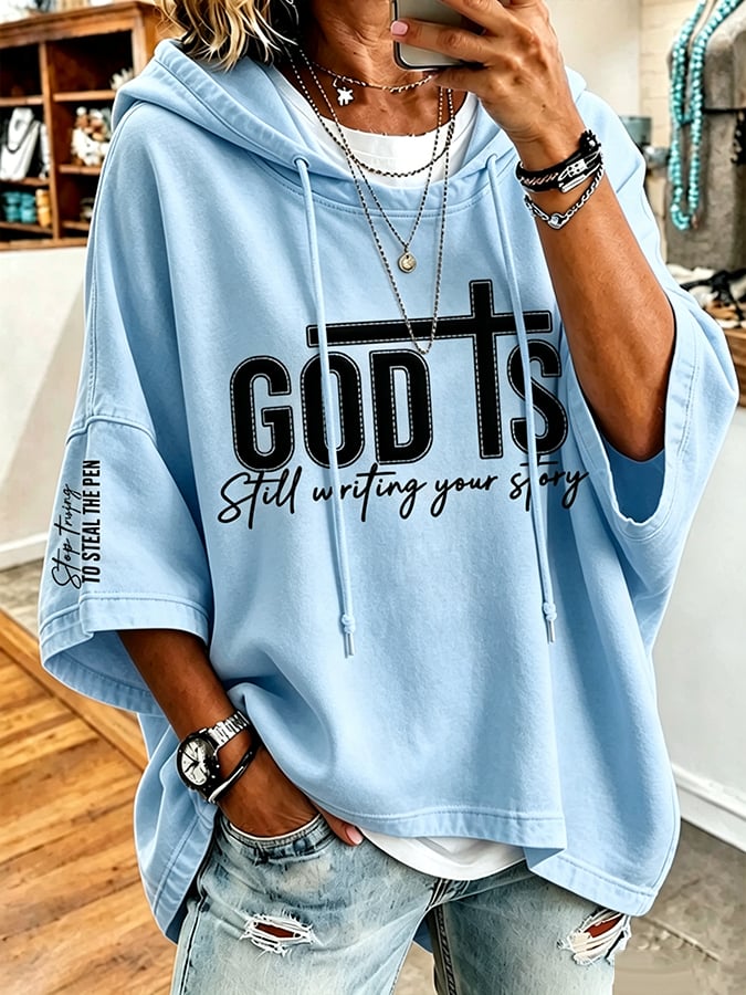 Women's  Retro  Faith Print Top