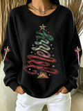 Women's Casual Printed Waffle Long-Sleeve Top