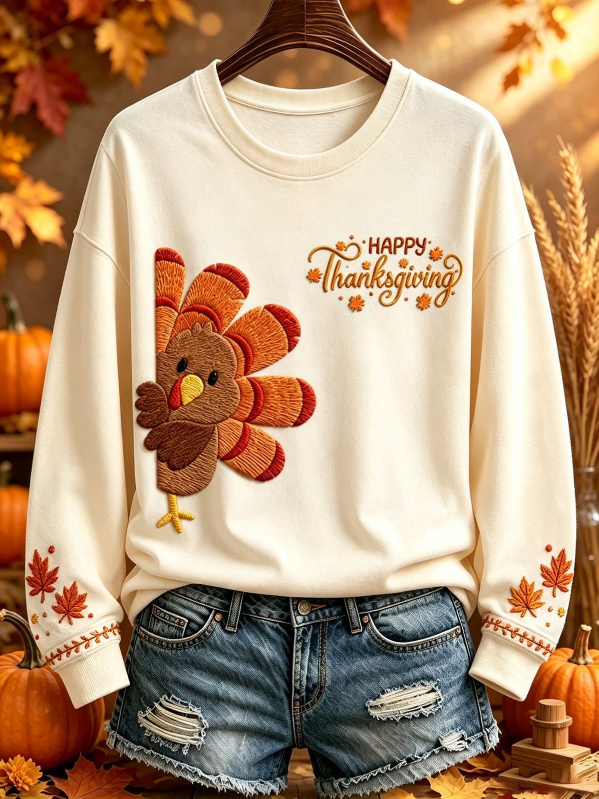 Women's “HAPPY Thanksgiving” Printed Sweatshirt