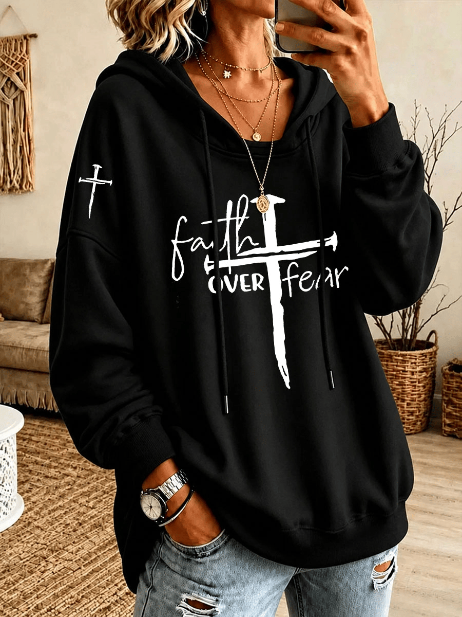 Women'S Faith-Print Hoodie