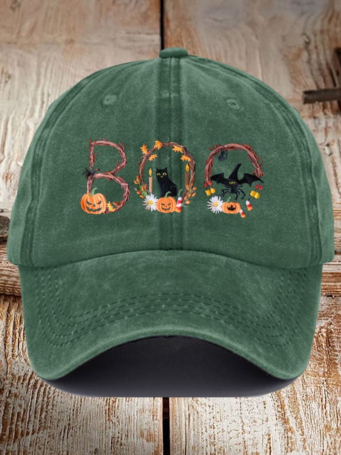 Unisex Halloween BOO Print Baseball Cap