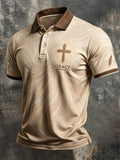 Men'S Casual "Faith" Print Polo Shirt