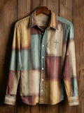 Men's Vintage Geometric Faith Long-Sleeve Shirt