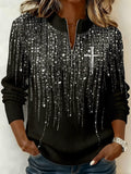 Women's Winter Vintage Faith Print Top