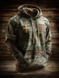 Men's Vintage Faith American Flag Camo Hoodie