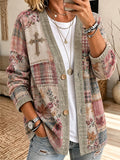 Women'S Faith-Themed Printed Casual Cardigan