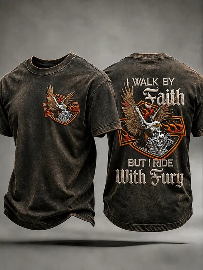 Men'S Casual "Faith" Print T-Shirt
