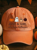 Retro Just A Girl Who Loves Halloween Print Baseball Cap