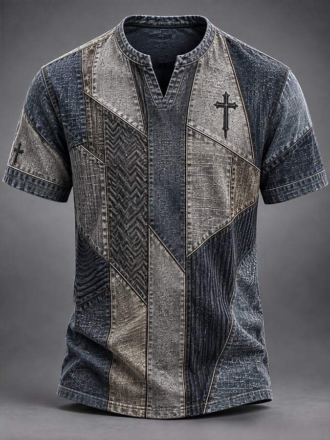 Men's Vintage Faith Faux-Linen T-shirt