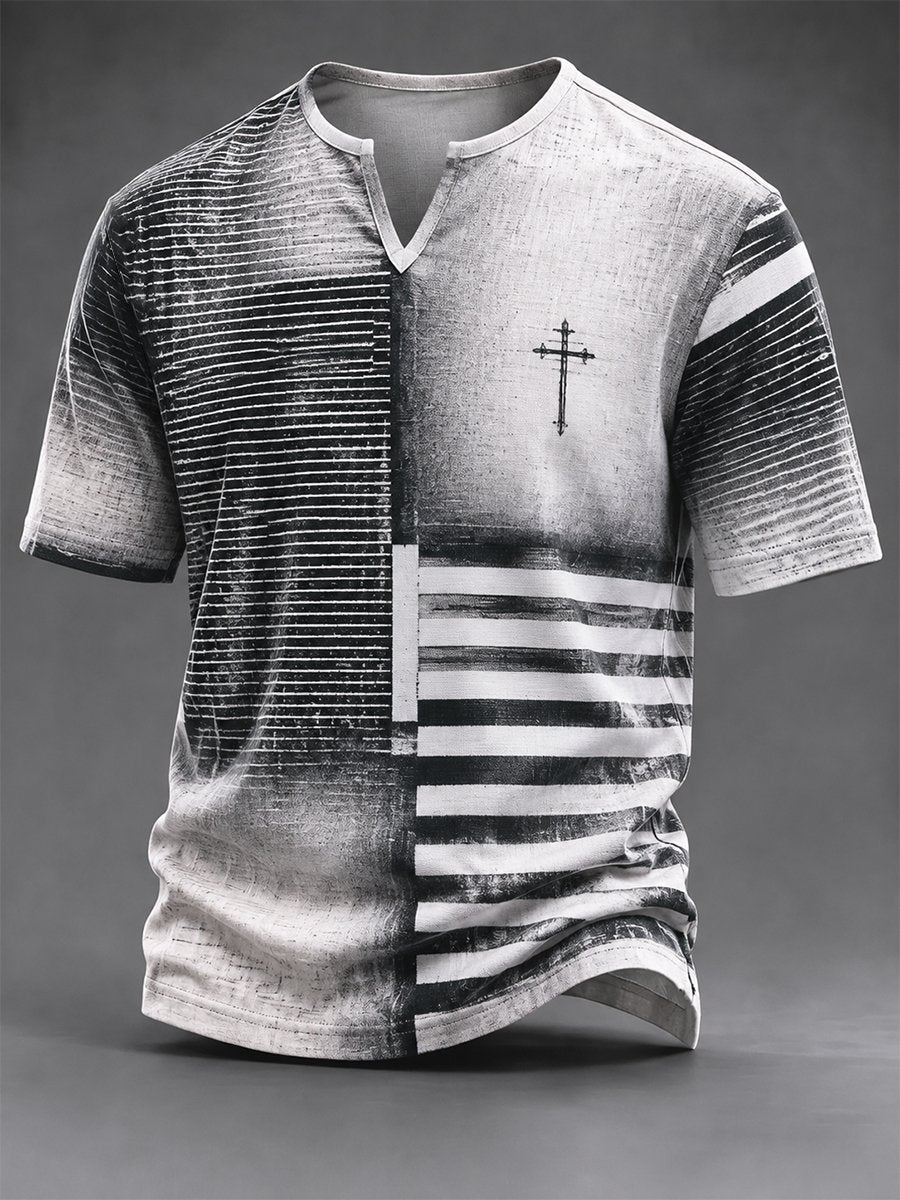 Men's Vintage Faith Faux-Linen T-shirt