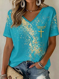 Women's Faith Cross Print Top