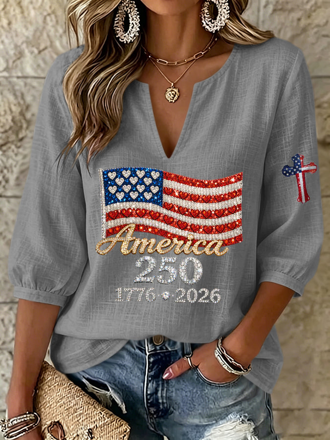 Women's 250th Anniversary Printed Casual Top