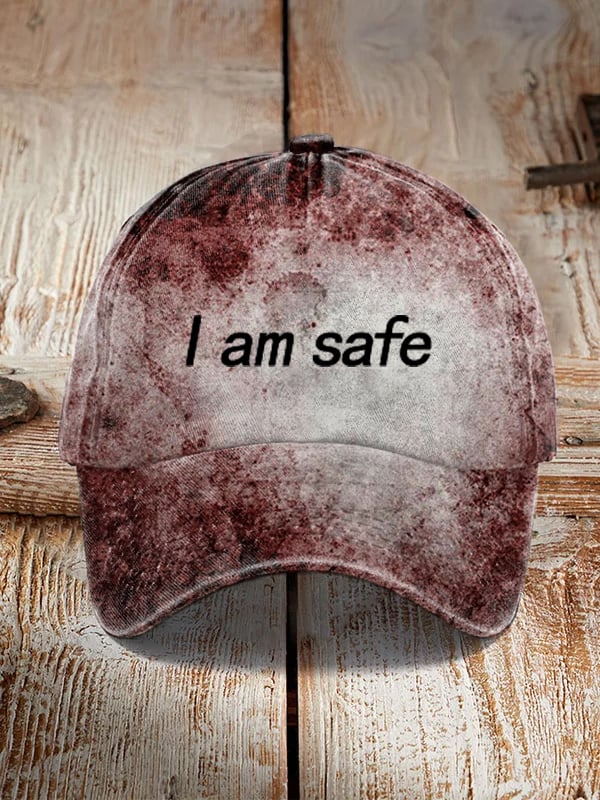 I am safe print hat