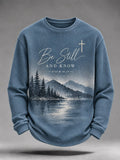 Men's Be Still And Know Psalm 46:10 Printed Waffle-Knit Top