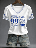 Women's Faith Printed V-neck T-shirt