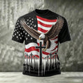 Men's Faith Eagle Art Printed Casual T-Shirt