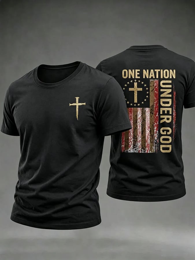 Faith Cross Printed Round Neck T-Shirt In The United States
