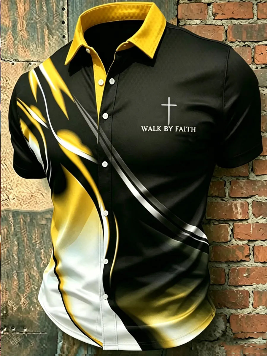 Men'S Faith Casual Printed Shirt