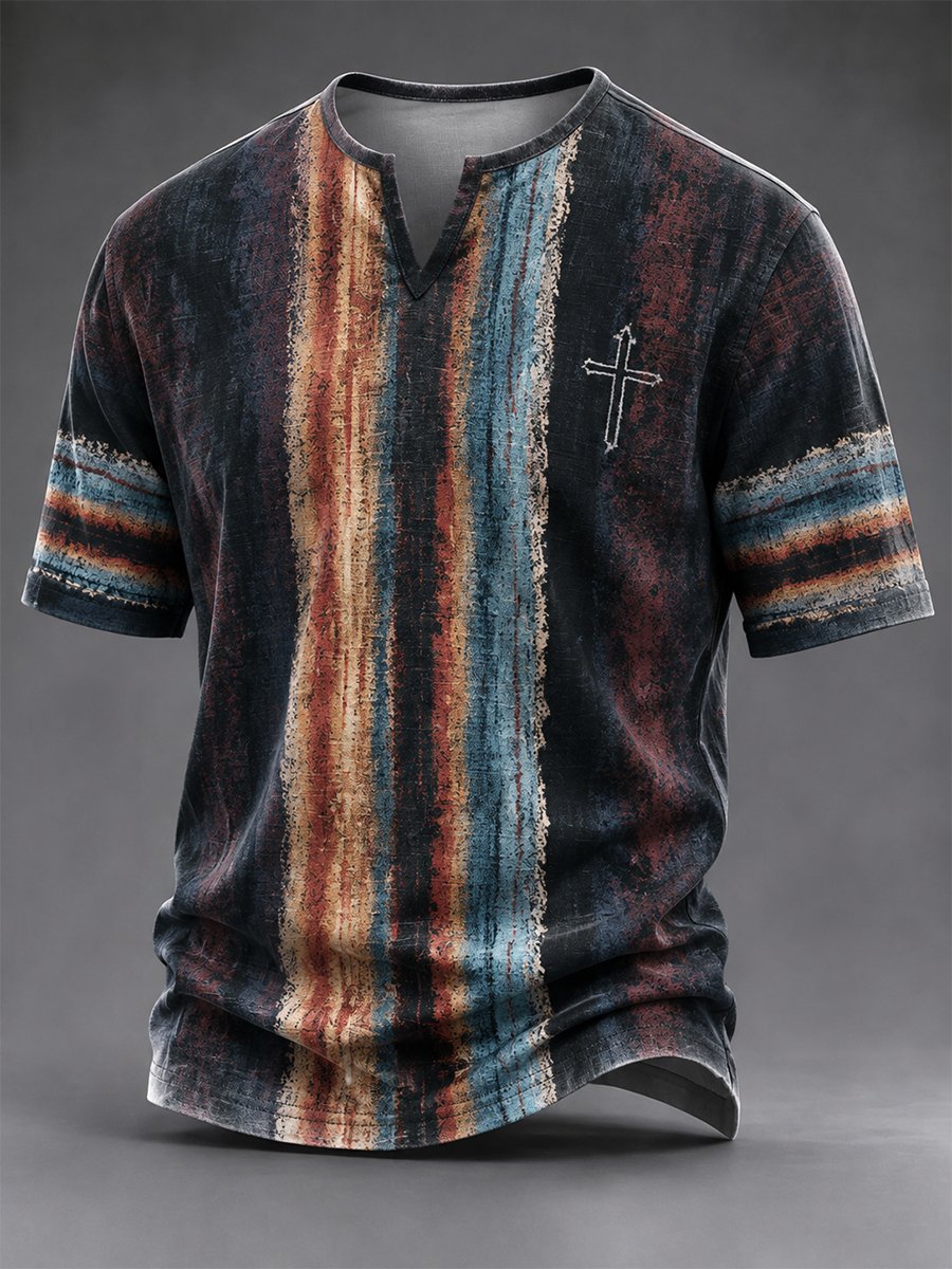 Men's Vintage Faith Faux-Linen T-shirt