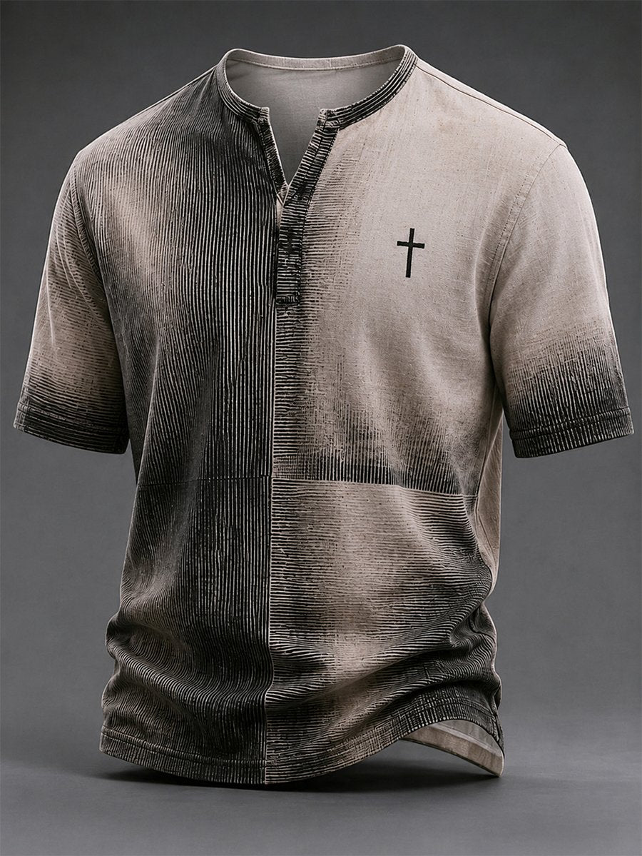 Men's Vintage Faith Faux-Linen T-shirt