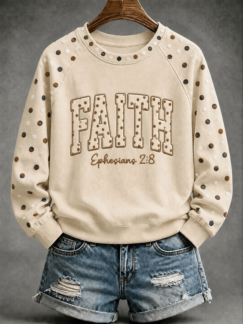 Women's FAITH Print Casual Sweatshirt