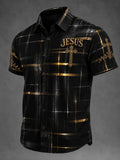 Men's Faith Cross Print Casual Shirt