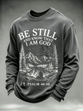 Men's Be Still And Know Psalm 46:10  Printed Waffle-Knit Top