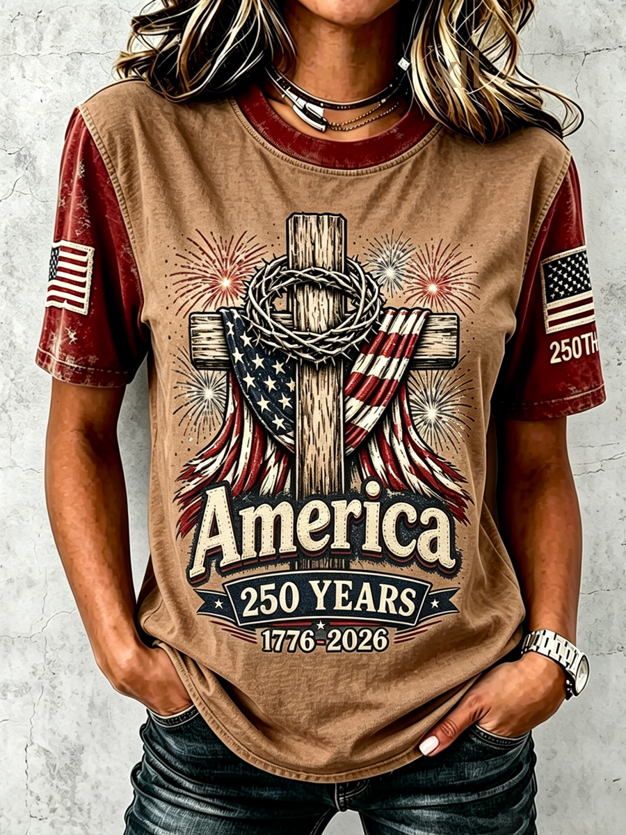 American Women's 250th Anniversary Faith Printed Top