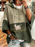 Women's Faith Print Crew Neck Mid-Sleeve Sweatshirt