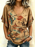 Women's  Retro Western-Style Faith Print T-shirt