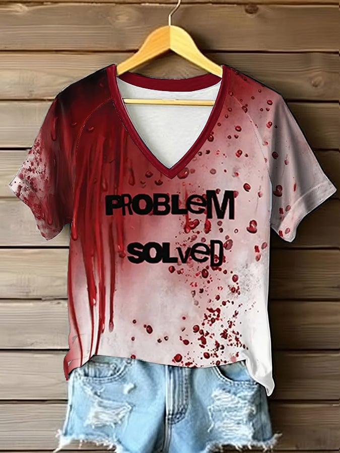 Women's Bloodstain Problem Solved Print T-Shirt