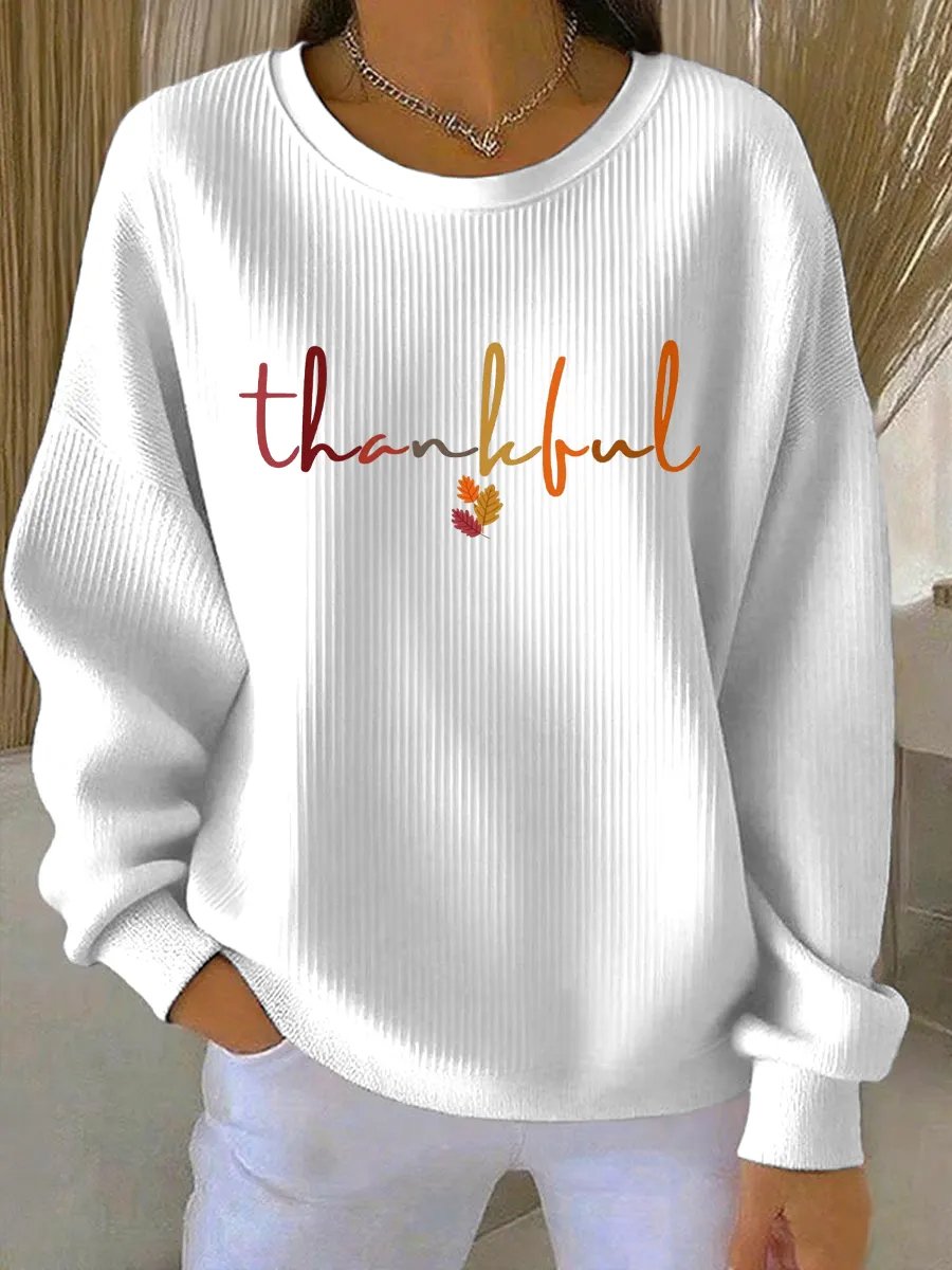 Women's Vintage Thanksgiving Print Sweatshirt
