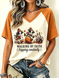 Women's Faith Highland Cow Print Raglan T-Shirt