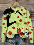 Women'S Halloween Printed Crew Neck Sweatshirt