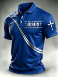 Men's Faith Cross-Print Short-Sleeve Polo Shirt