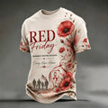 Men's Retro RED FRIDAY Art Print Casual T-Shirt
