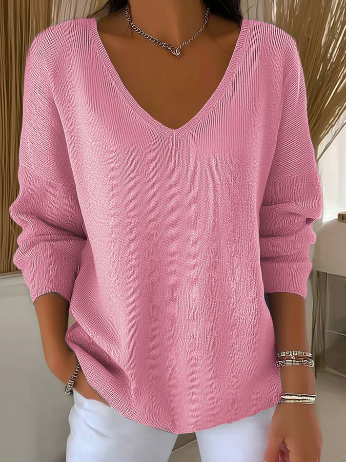 Women's Casual Solid Color Striped Bottoming Shirt