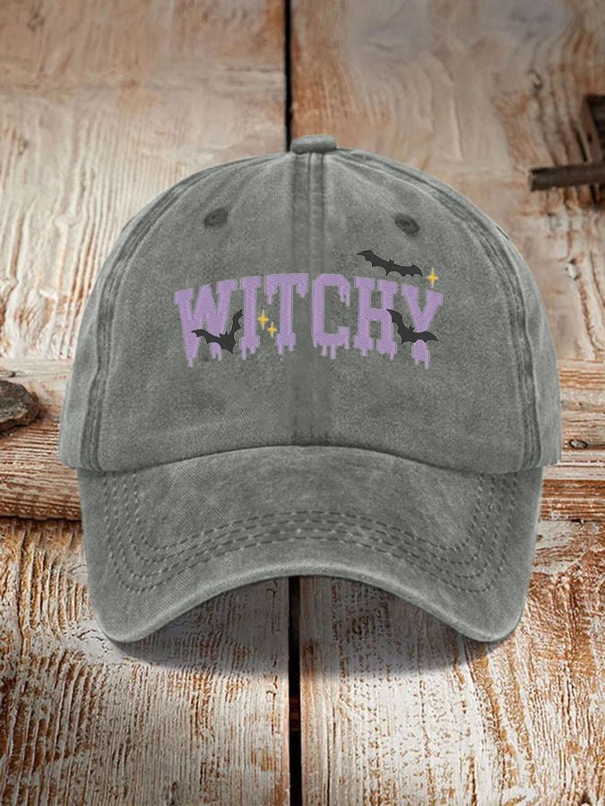 Unisex Halloween Witchy Print Hat