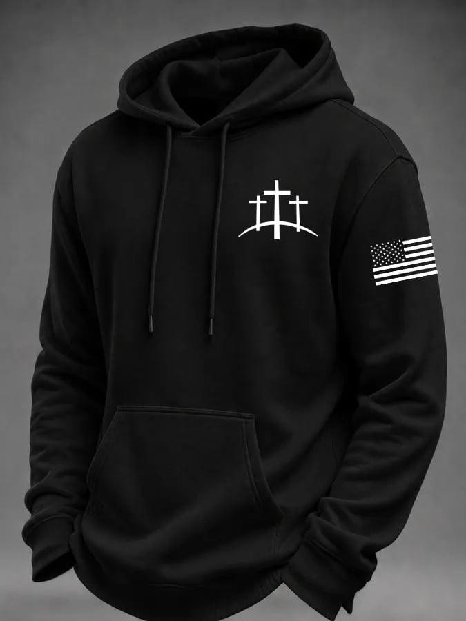 Men's Faith Cross Print Hoodie