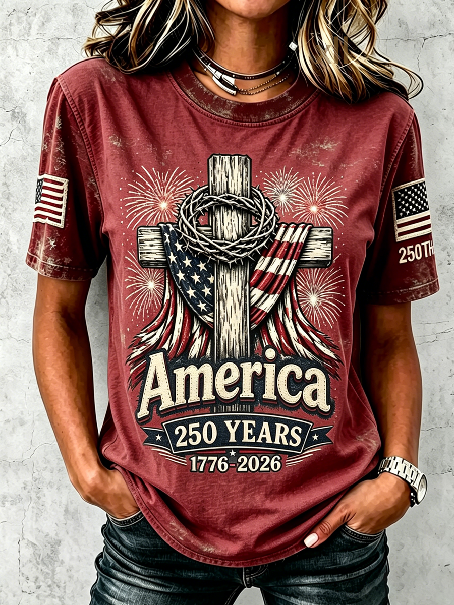 American Women's 250th Anniversary Faith Printed Top