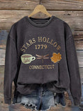 🔥HOT SALE🔥Retro Fall Stars Hollow 1779 Connecticut Luke’s Coffee Cup Dragonfly Maple Leaf Print Sweatshirt