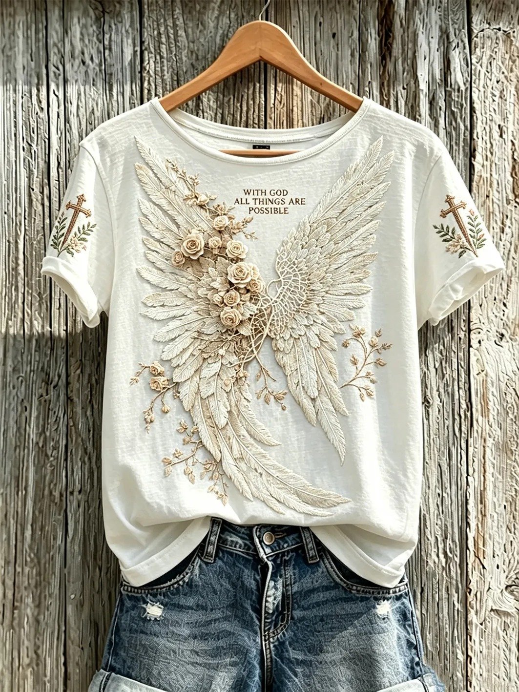 Women's Faith-themed Printed Casual Short-Sleeve T-Shirt