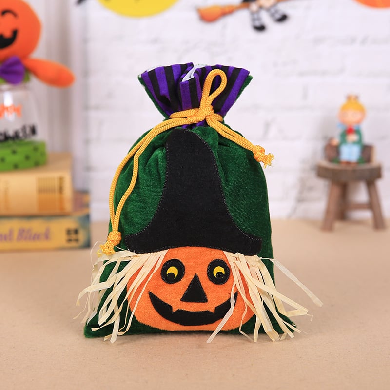 Halloween Creative Decoration Velvet Witch Candy Bag