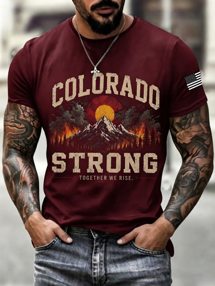 Men'S Colorado Strong Print Short Sleeve T-Shirt