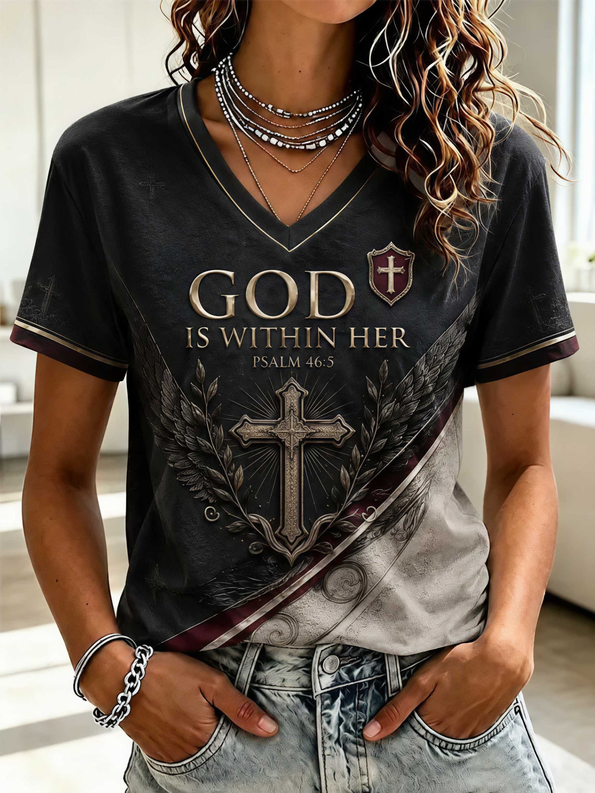 Women's Casual Faith Graphic Print T-Shirt
