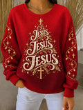 Women's Retro Christmas Print Sweatshirt